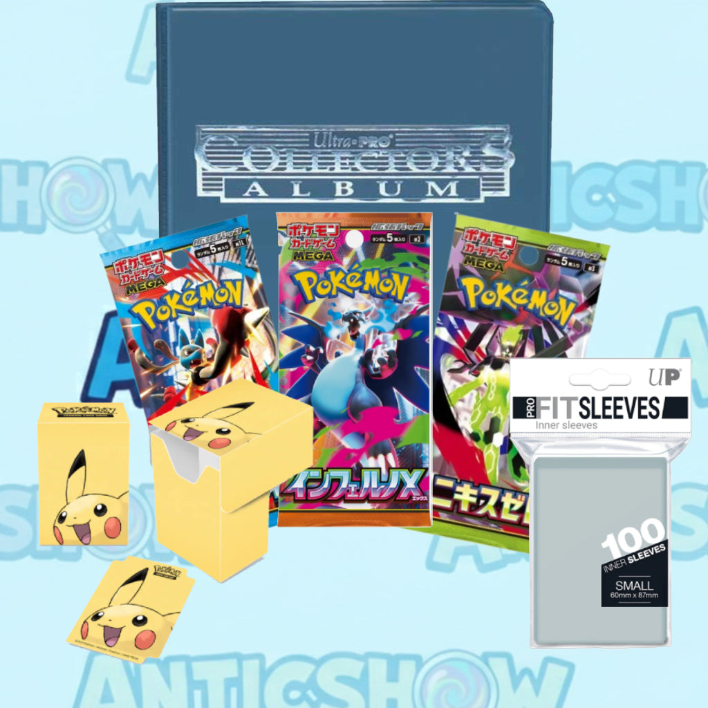 Pack Entrenador MEGA Pokémon - Álbum Ultra PRO, Sobres Japoneses y Accesorios